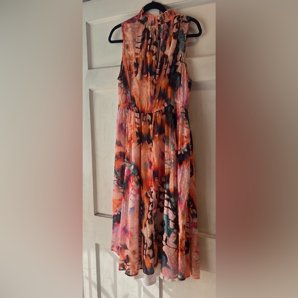torrid Coral Orange Pink Abstract Floral Maxi Dress